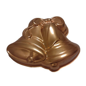 Vintage Copper Aluminum Wedding Christmas Bells Jell-O Cake Baking Mold